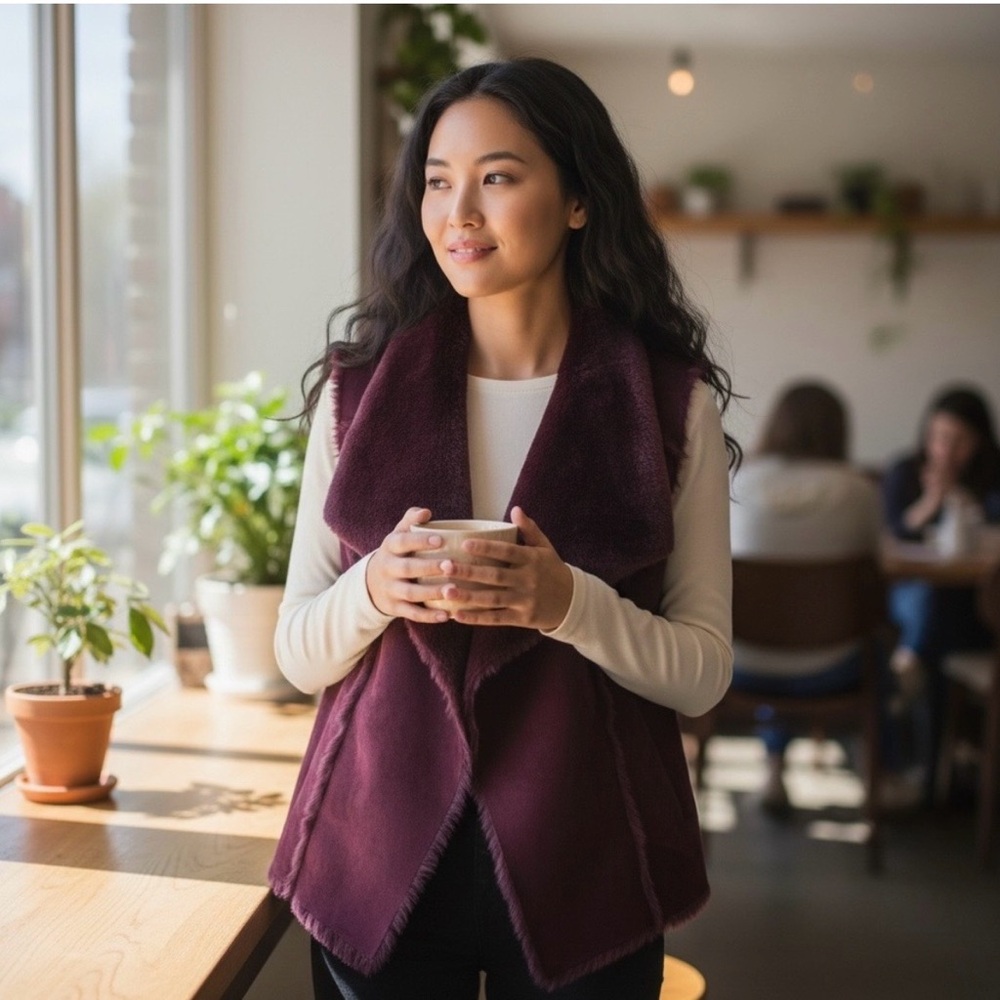 White House Black Market Deep Red Vest